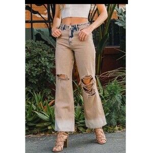 Vervet Size 26 Leslie 90's Vintage Distressed Super High Rise Flare Jeans NWT